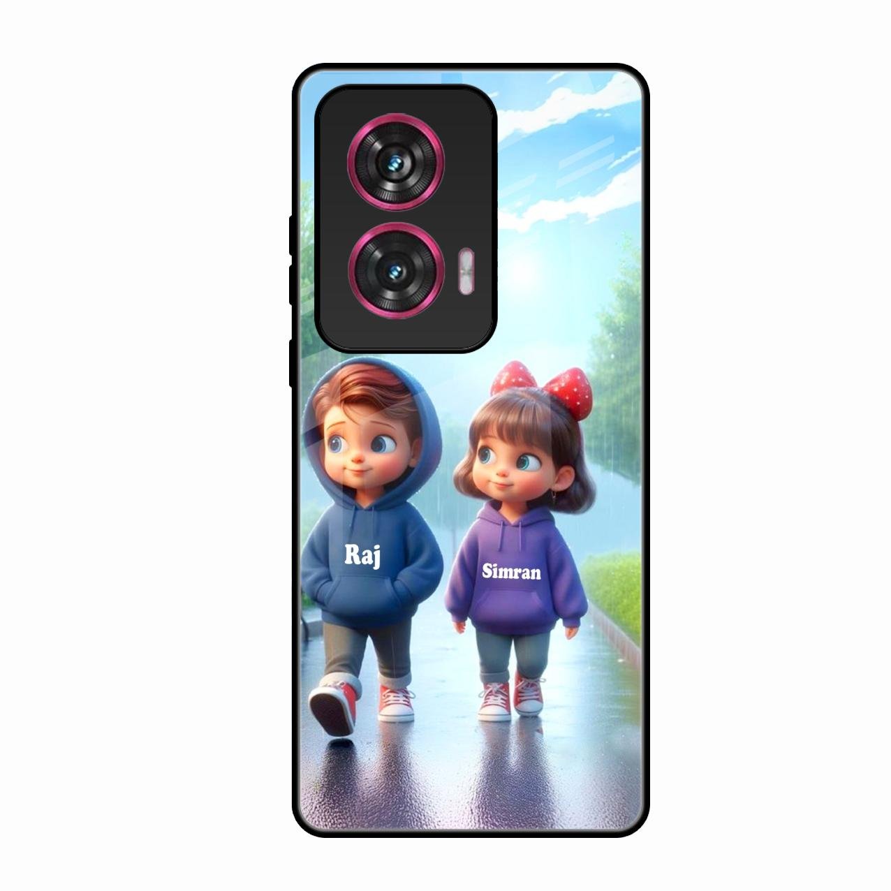 Couple Glass Case Cover For Motorola Edge 50 Fusion 5G