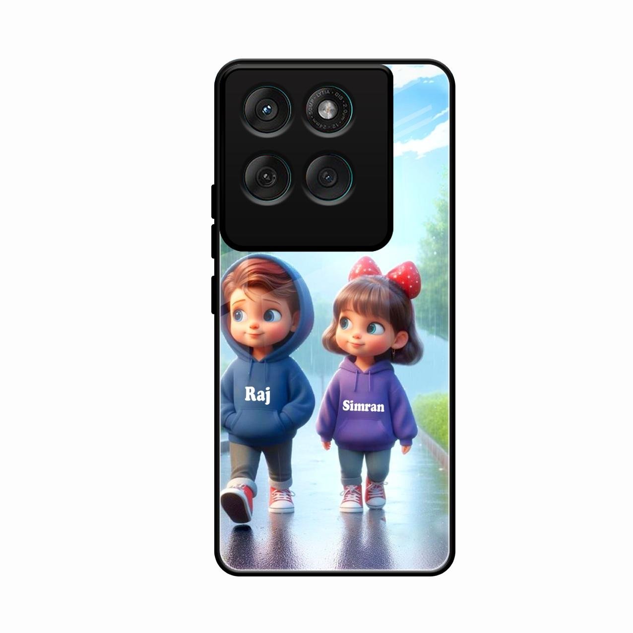Couple Glass Case Cover For Motorola Edge 60 Pro 5G