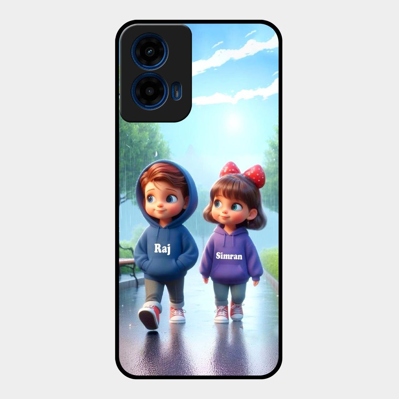 Couple Glass Case Cover For Motorola G45 5G