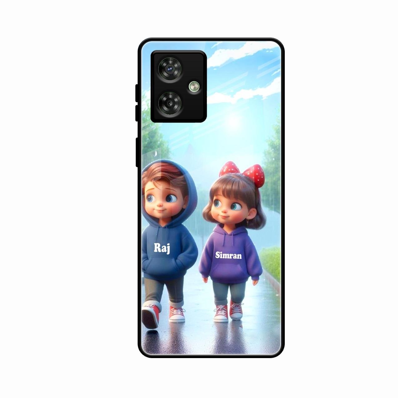 Couple Glass Case Cover For Motorola G64 5G