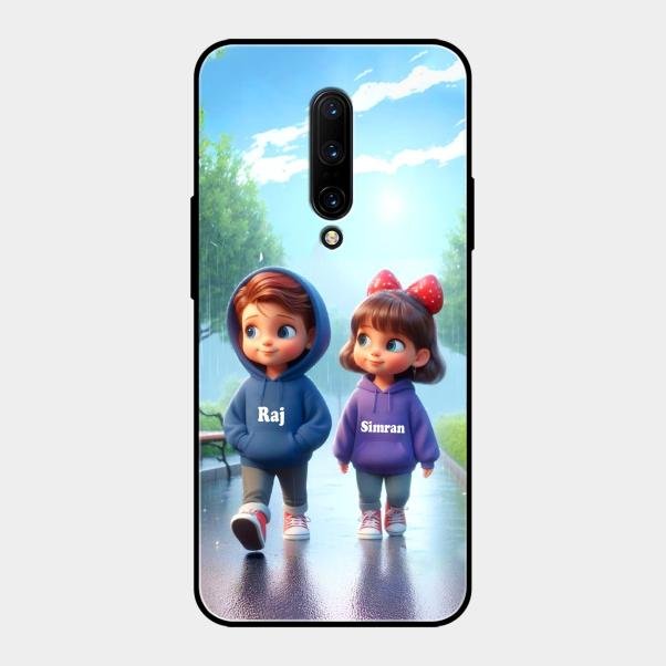 Couple Glass Case Cover For Oneplus 7 Pro