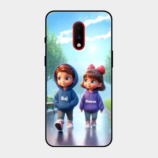 Couple Glass Case Cover For Oneplus 7