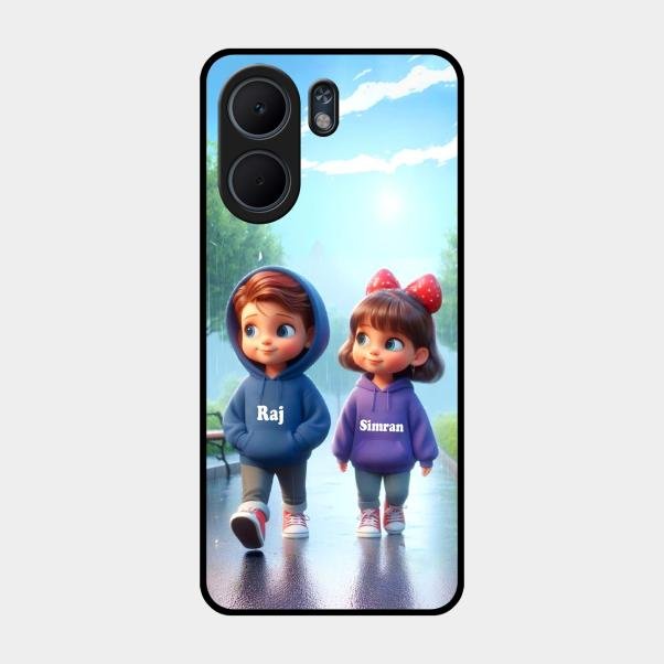 Couple Glass Case Cover For Oppo A5X 5G