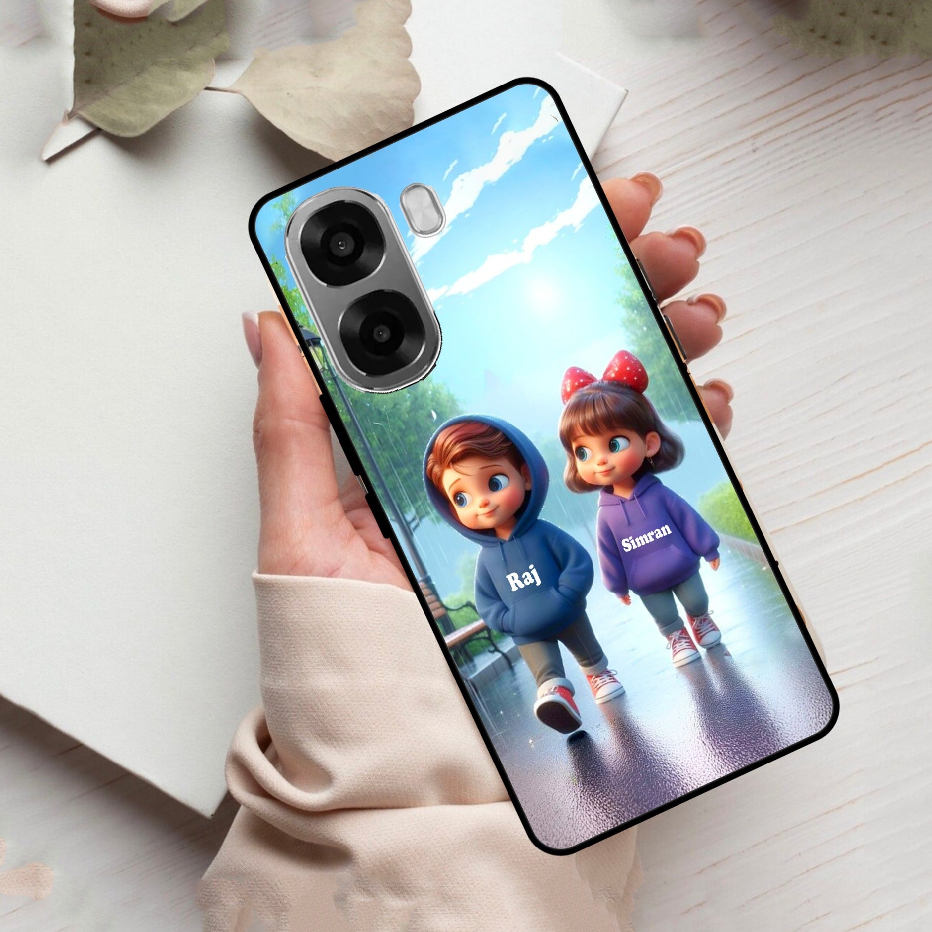 Couple Glass Case Cover For Oppo