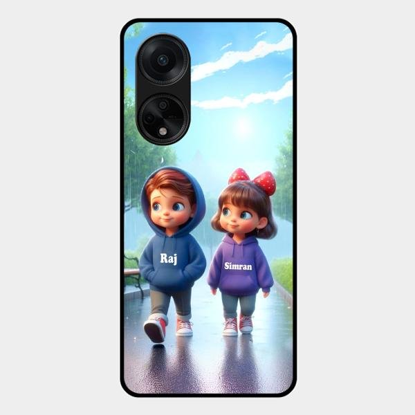 Couple Glass Case Cover For Oppo F23 5G