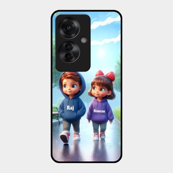 Couple Glass Case Cover For Oppo F25 Pro 5G