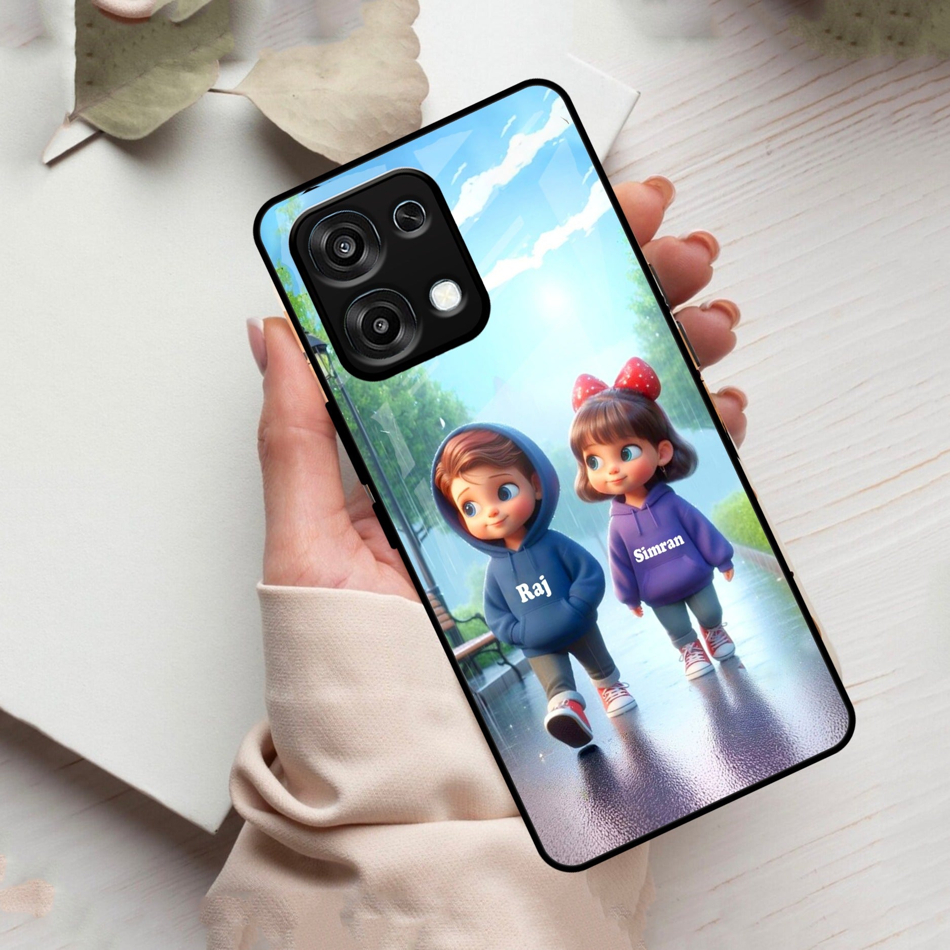 Couple Glass Case Cover For Oppo