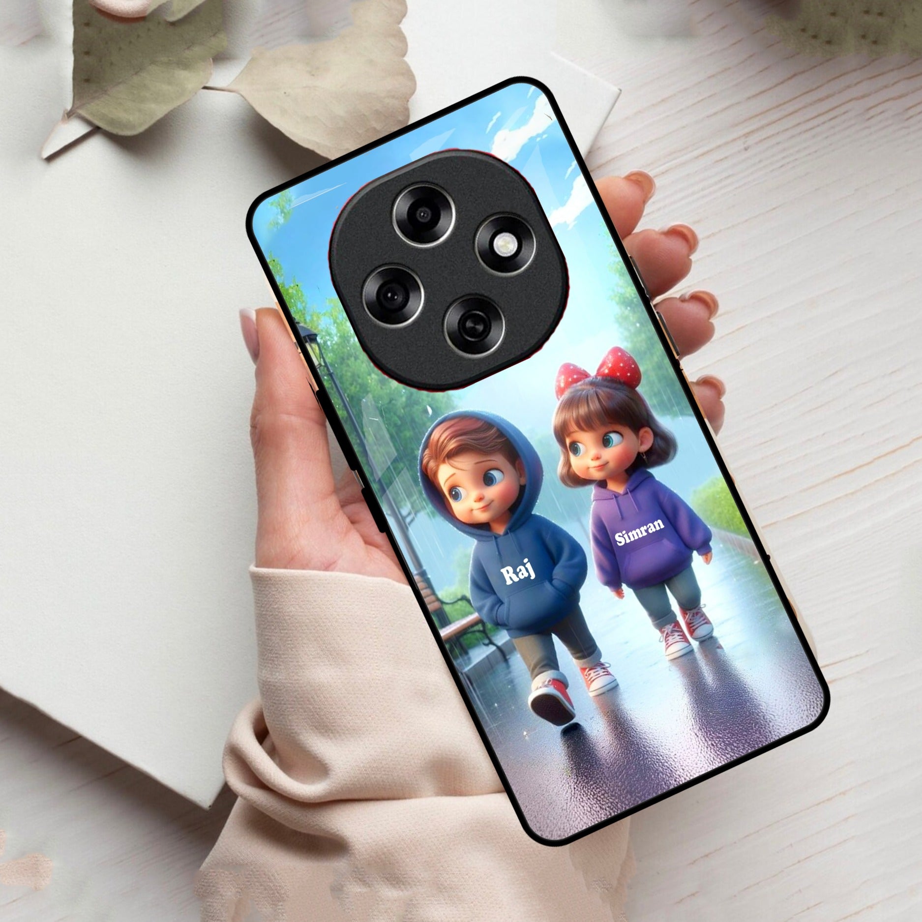 Couple Glass Case Cover For Oppo