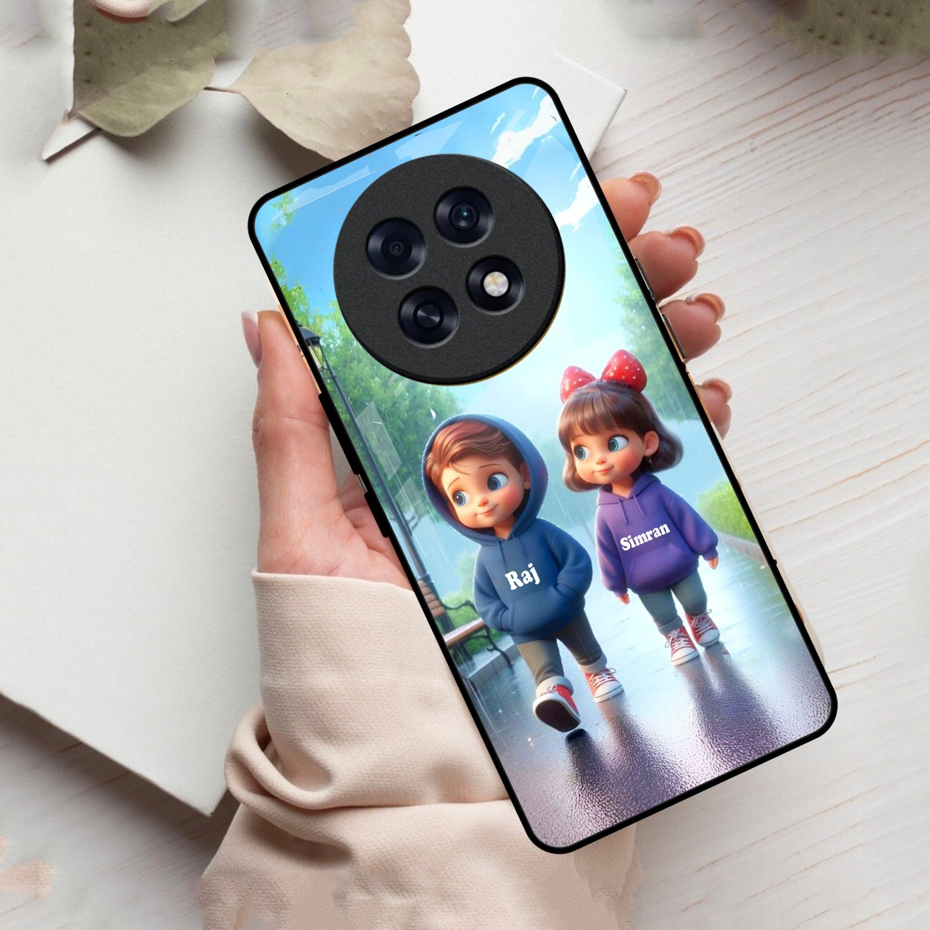 Couple Glass Case Cover For Oppo