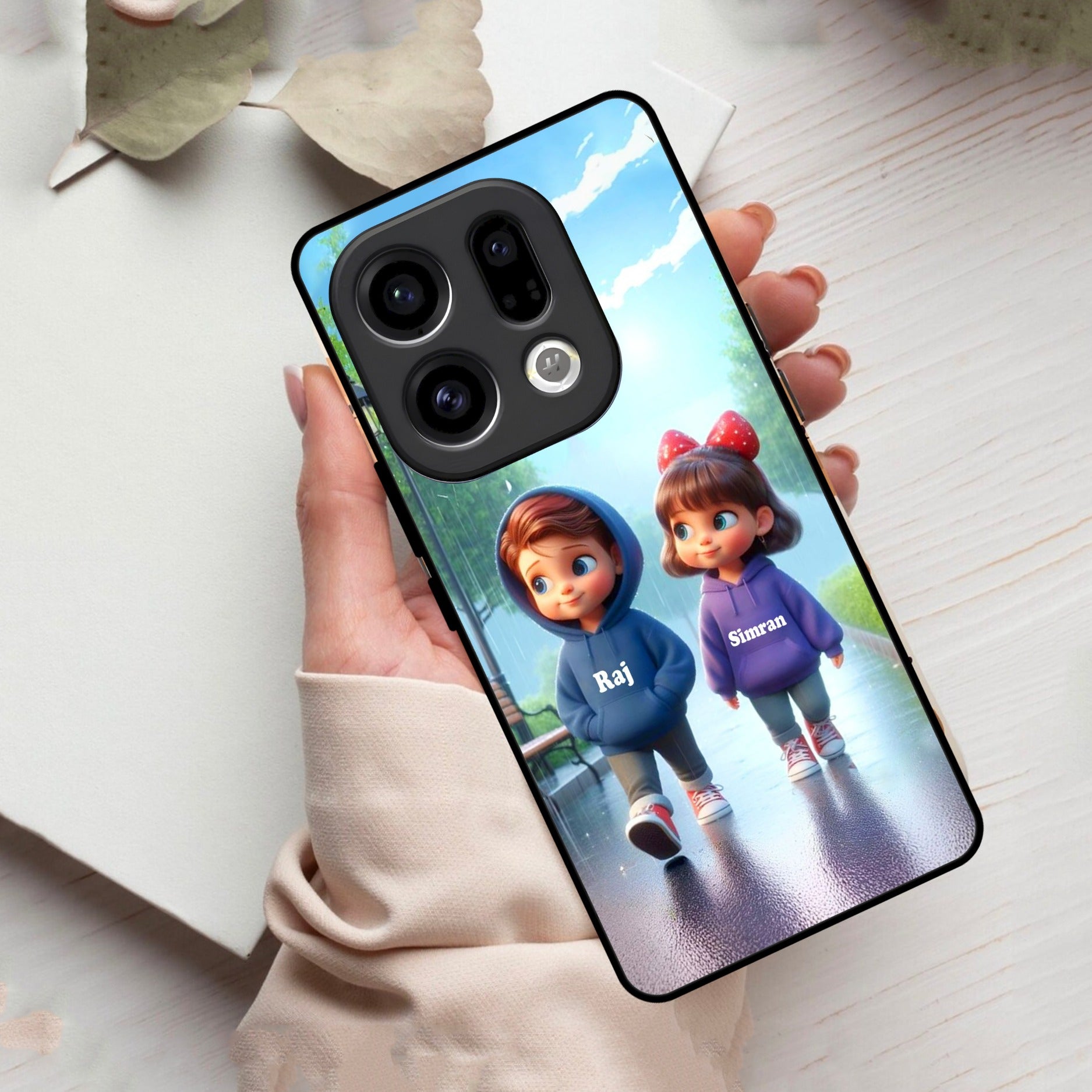 Couple Glass Case Cover For Oppo