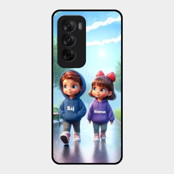 Couple Glass Case Cover For Oppo Reno 12 5G