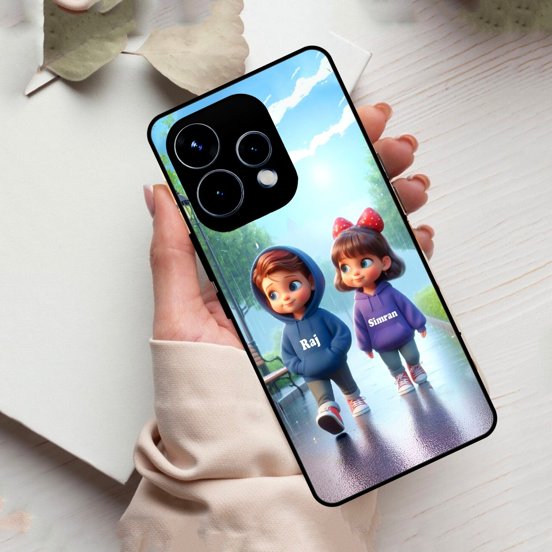 Couple Glass Case Cover For Oppo