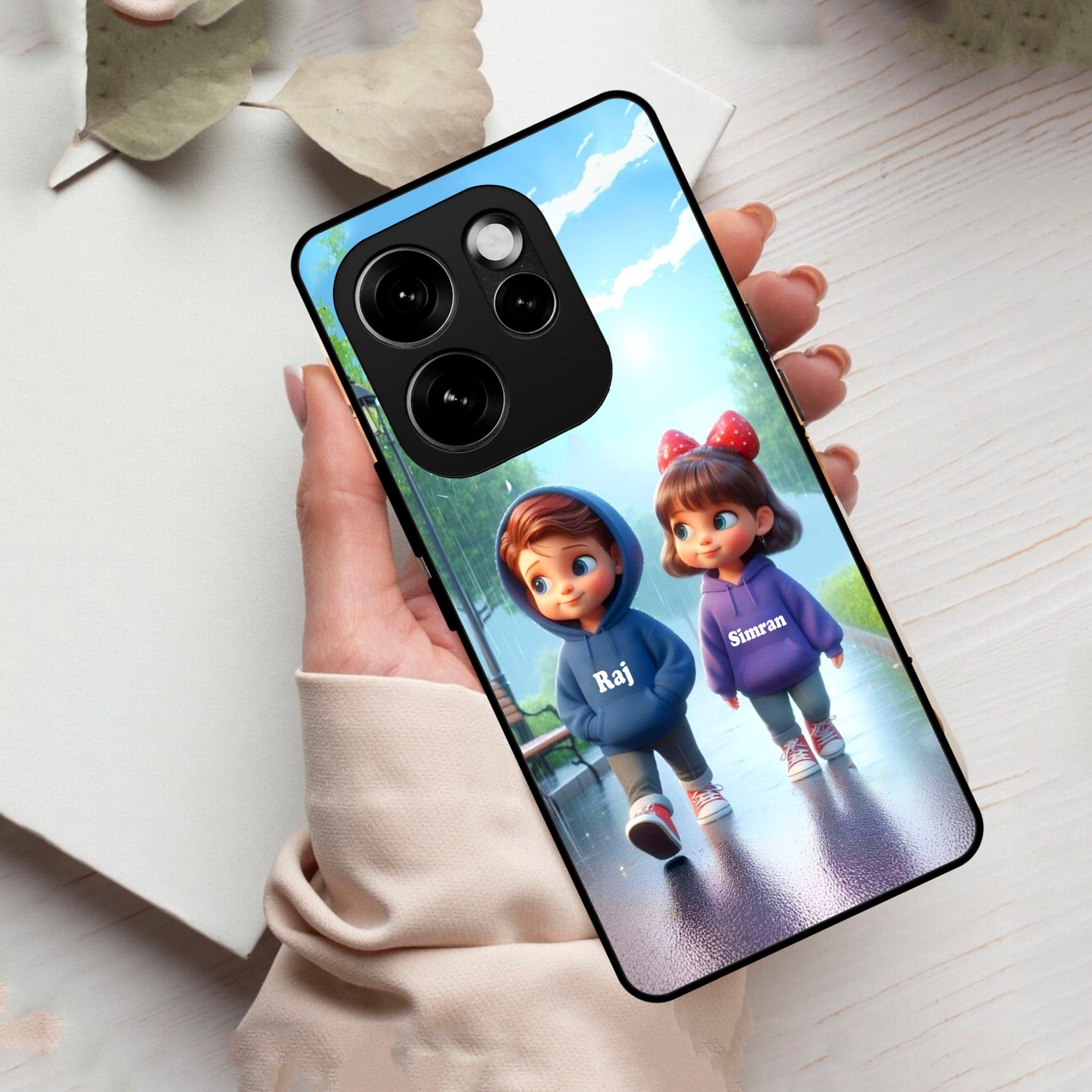 Couple Glass Case Cover For Oppo