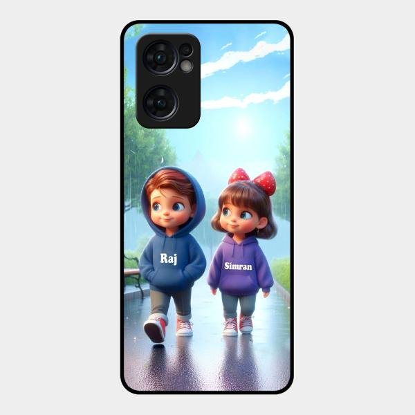 Couple Glass Case Cover For Oppo Reno 7 5G