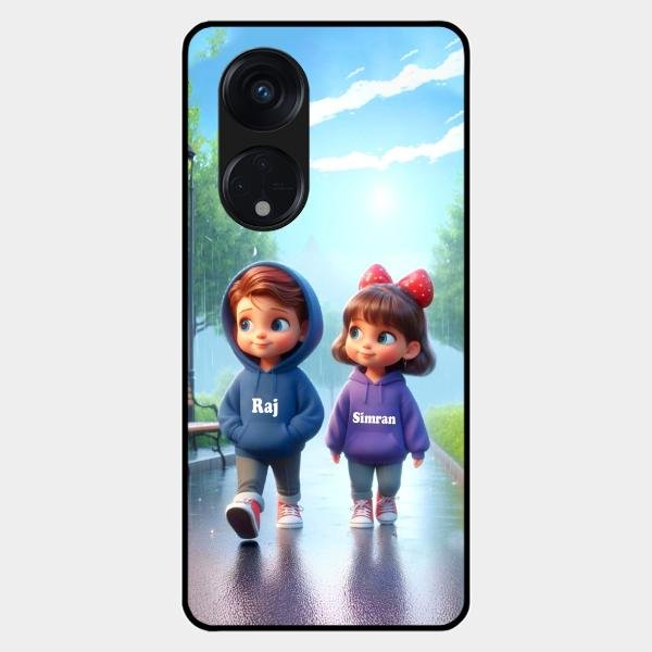 Couple Glass Case Cover For Oppo Reno 8T 5G
