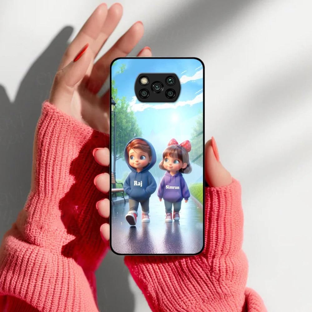 Couple Glass Case Cover For Poco