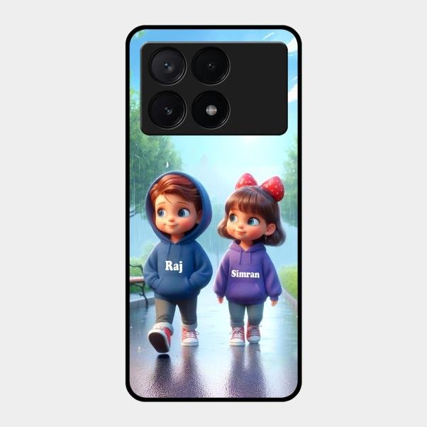 Couple Glass Case Cover For Poco X6 Pro 5G