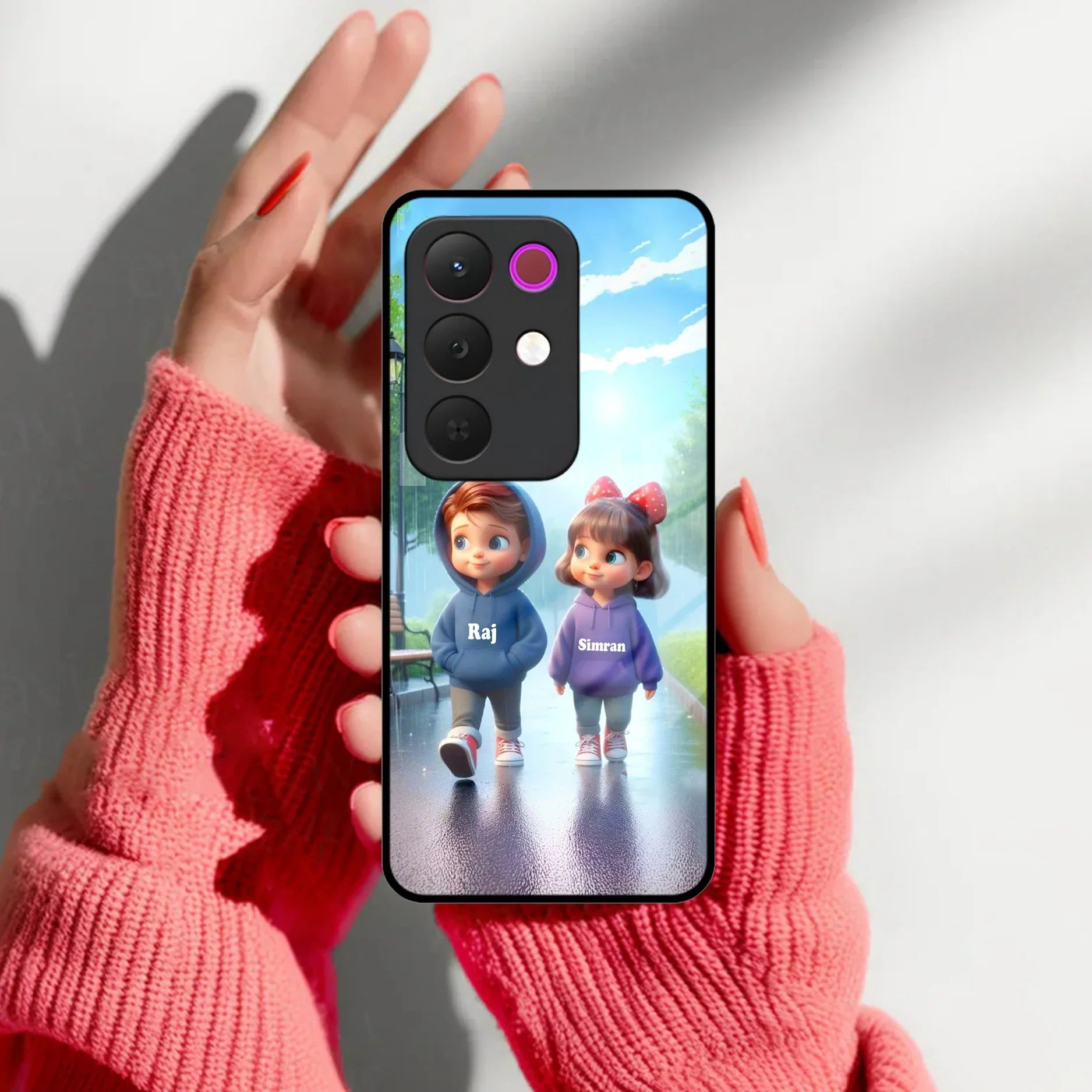 Couple Glass Case Cover For Realme/Narzo