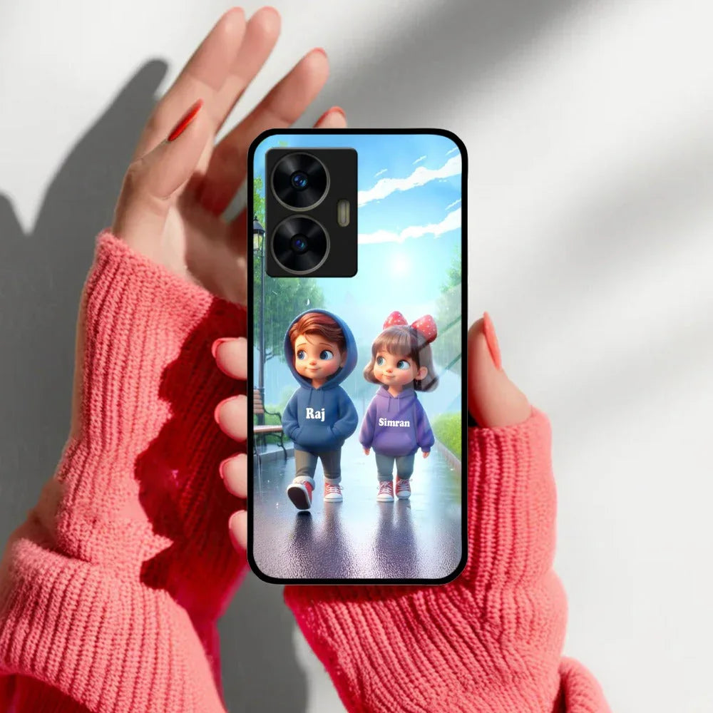 Couple Glass Case Cover For Realme/Narzo - ShopOnCliQ