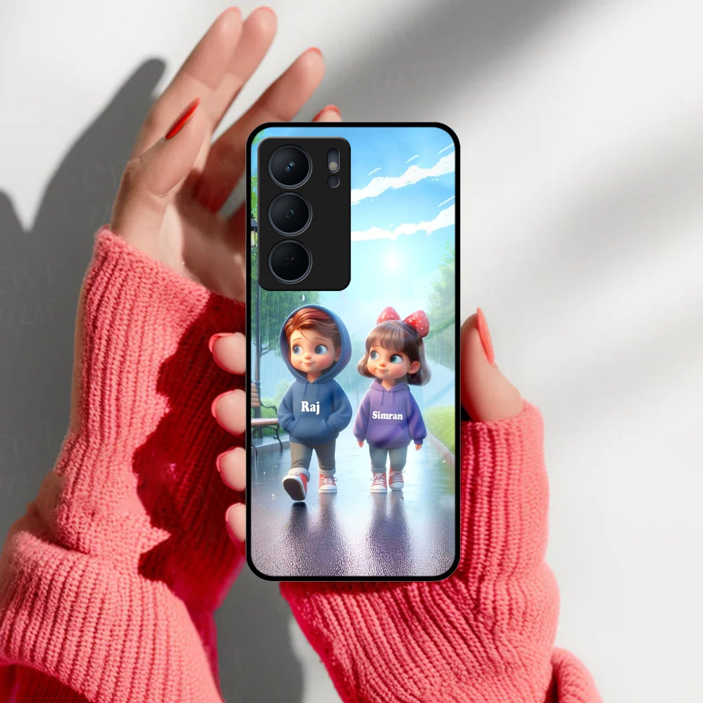Couple Glass Case Cover For Realme/Narzo