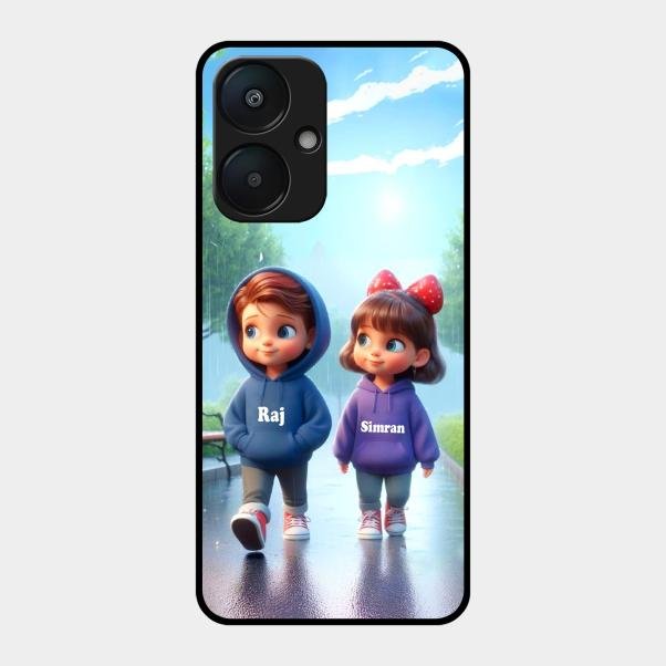 Couple Glass Case Cover For Redmi 13C 5G