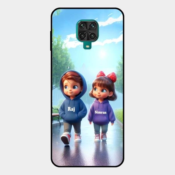 Couple Glass Case Cover For Redmi Note 10 Lite