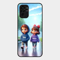Couple Glass Case Cover For Redmi Note 10