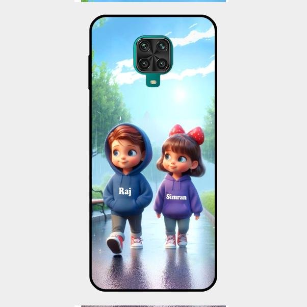 Couple Glass Case Cover For Redmi Note 9 Pro