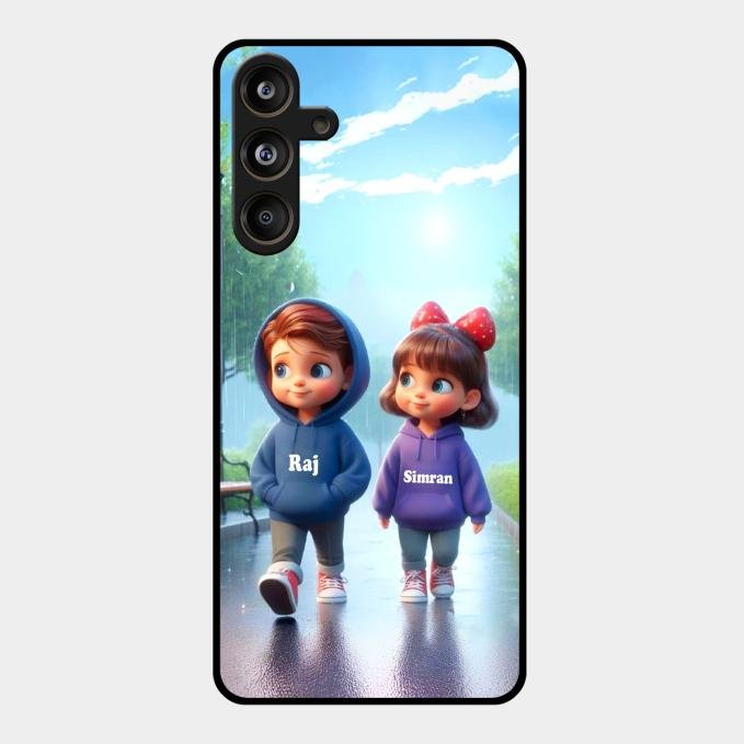 Couple Glass Case Cover For Samsung Galaxy M55 5G
