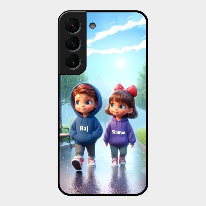 Couple Glass Case Cover For Samsung Galaxy S22 Plus 5G