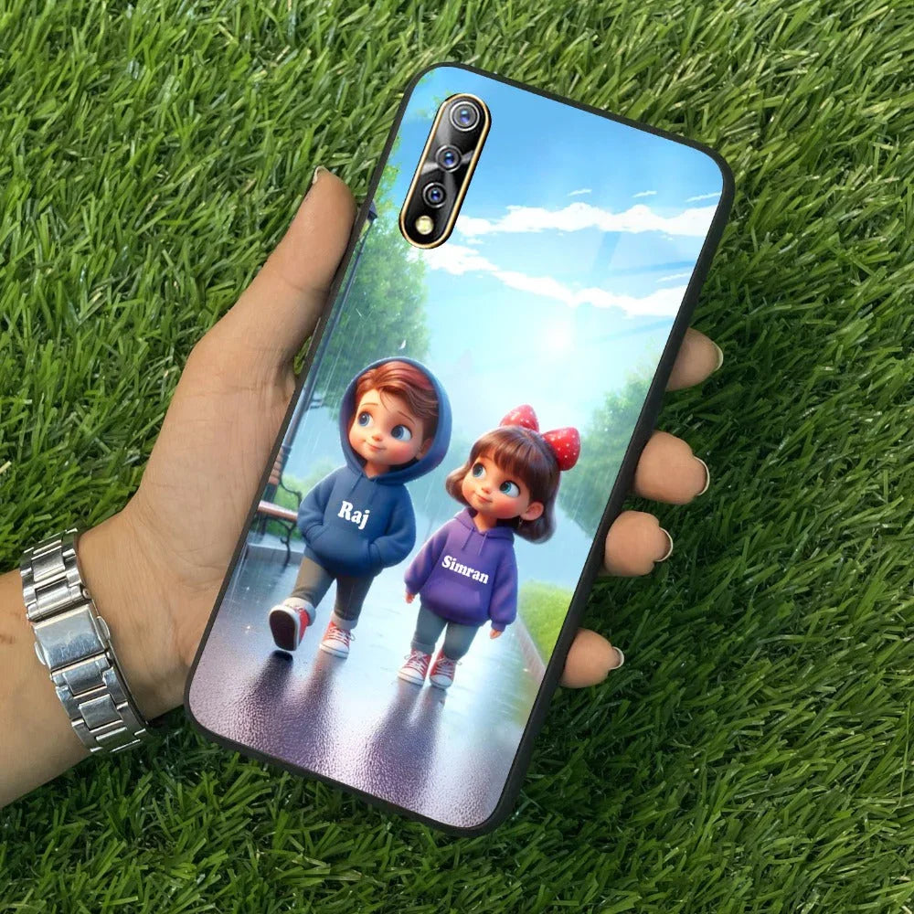 Couple Glass Case Cover For Vivo - ShopOnCliQ