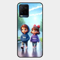 Couple Glass Case Cover For Vivo T1X