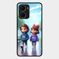 Couple Glass Case Cover For Vivo T2X 5G