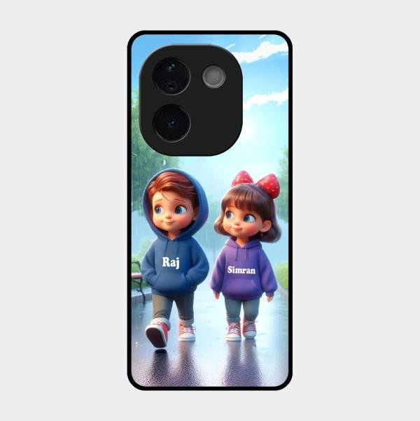 Couple Glass Case Cover For Vivo T3 Pro 5G