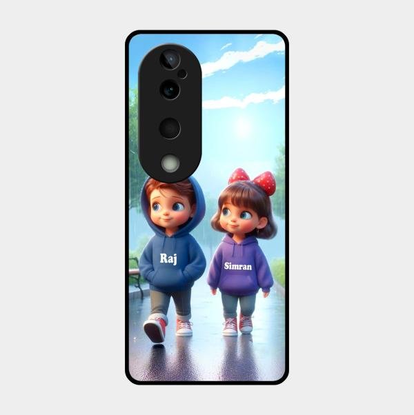 Couple Glass Case Cover For Vivo T3 Ultra