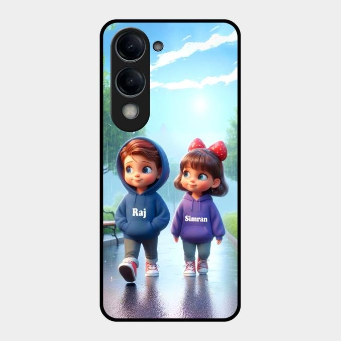 Couple Glass Case Cover For Vivo T4 Lite 5G