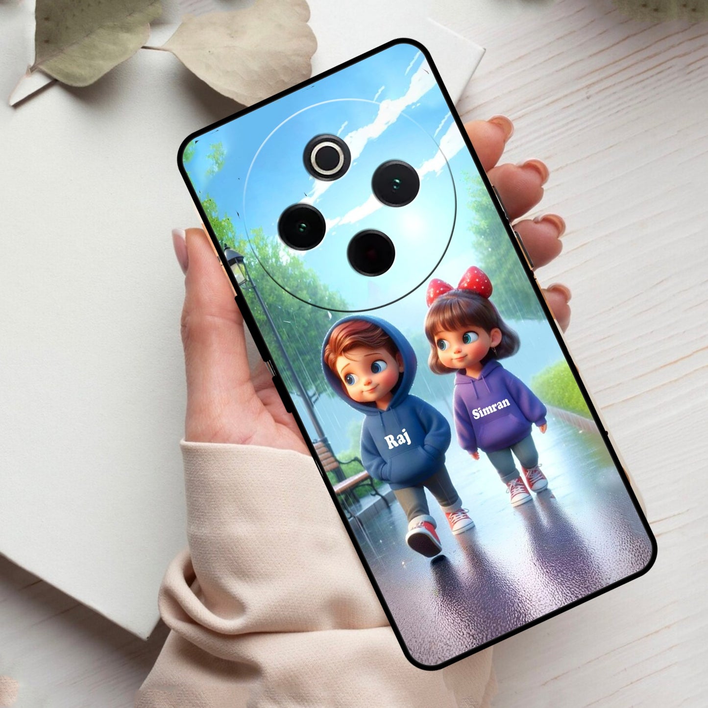 Couple Glass Case Cover For Vivo