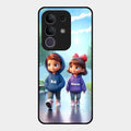 Couple Glass Case Cover For Vivo T4X 5G