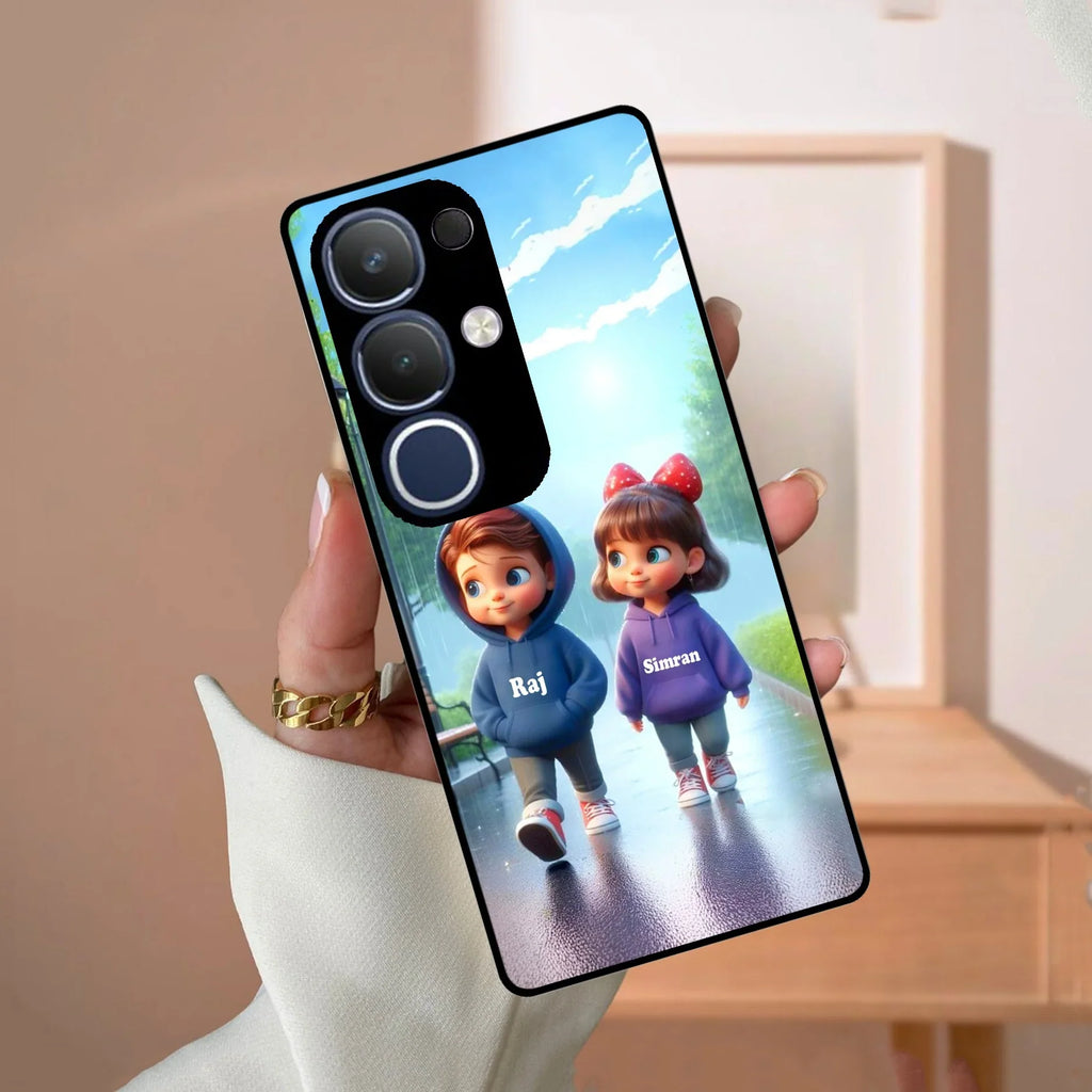 Couple Glass Case Cover For Vivo - ShopOnCliQ