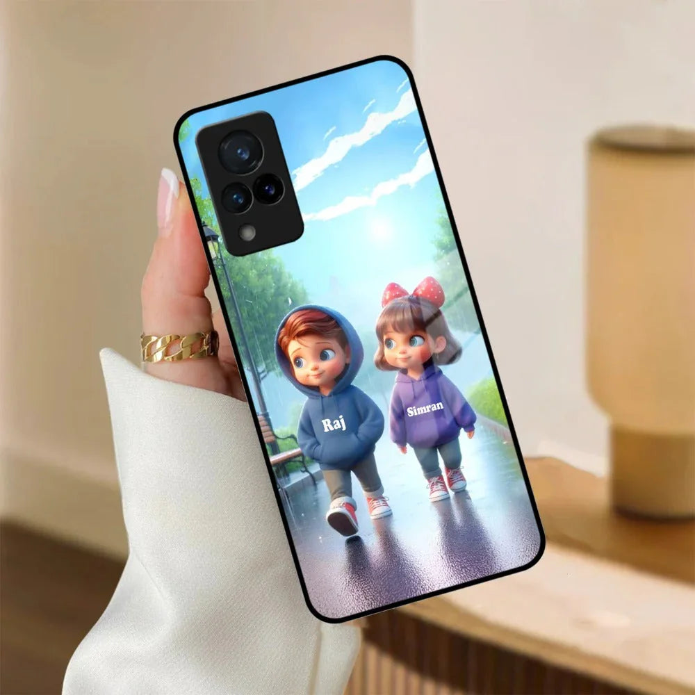 Couple Glass Case Cover For Vivo - ShopOnCliQ