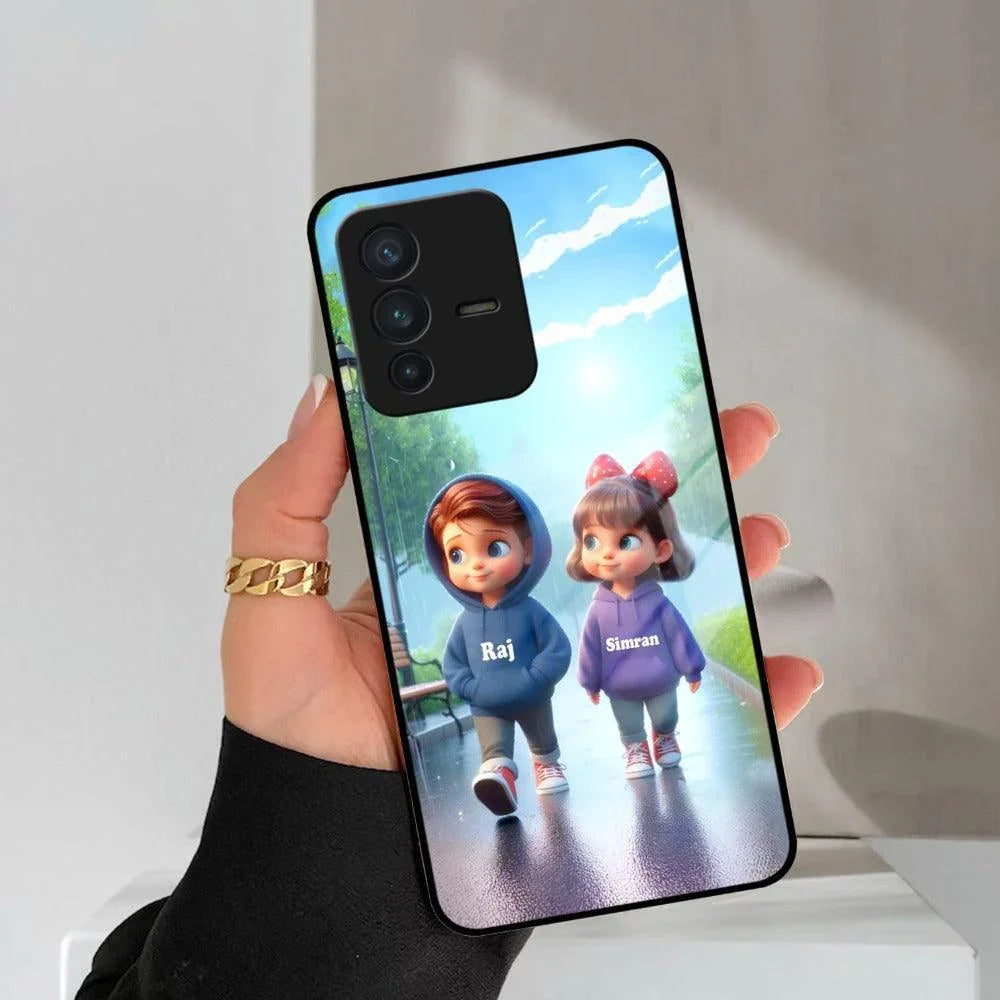Couple Glass Case Cover For Vivo - ShopOnCliQ
