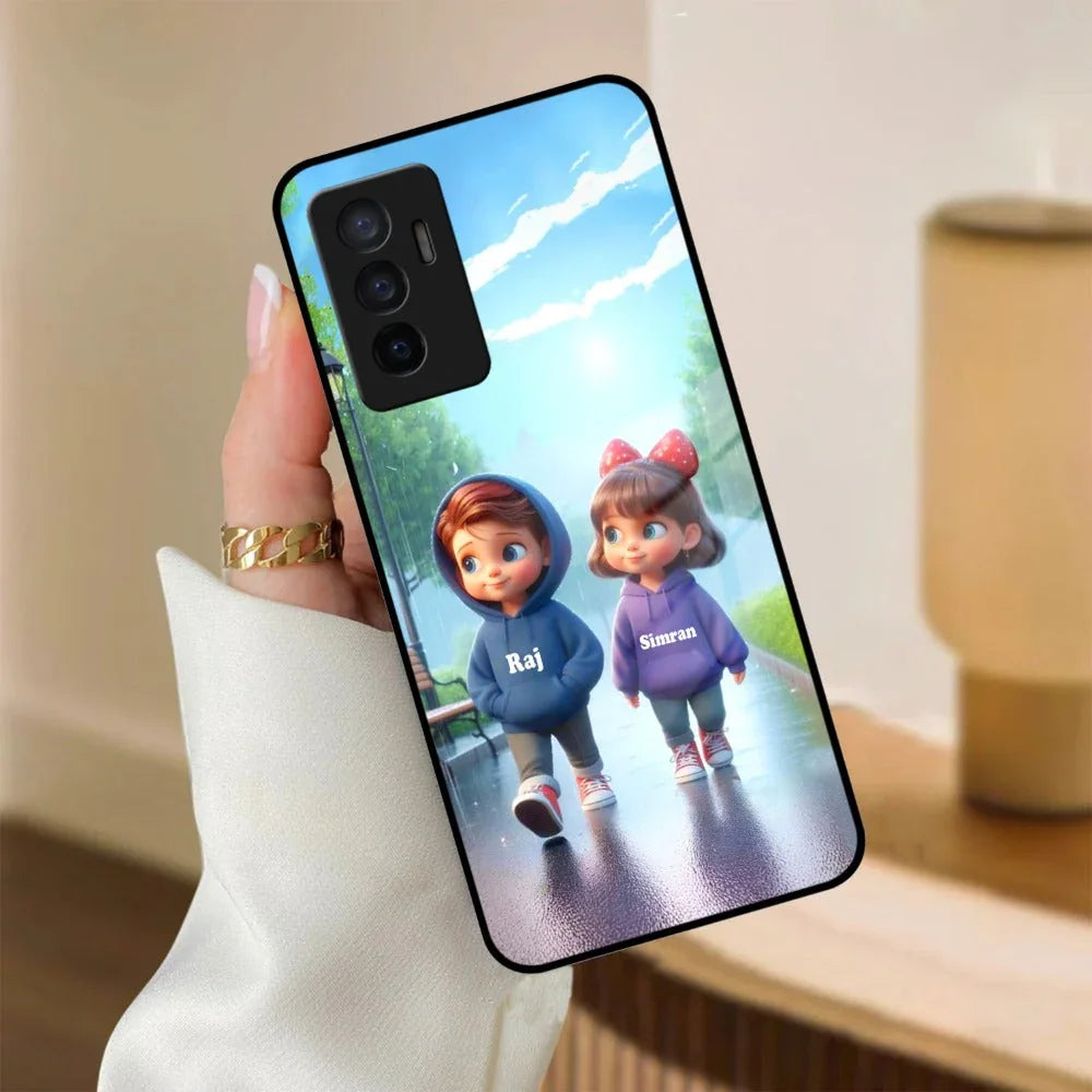 Couple Glass Case Cover For Vivo - ShopOnCliQ