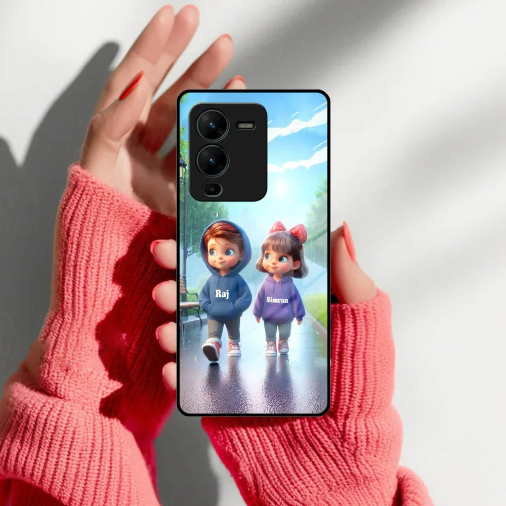 Couple Glass Case Cover For Vivo - ShopOnCliQ