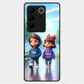 Couple Glass Case Cover For Vivo V27 5G