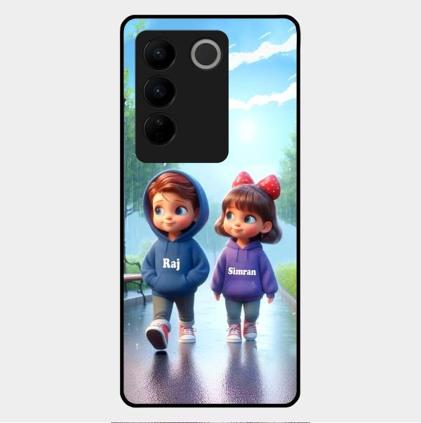 Couple Glass Case Cover For Vivo V27 Pro 5G