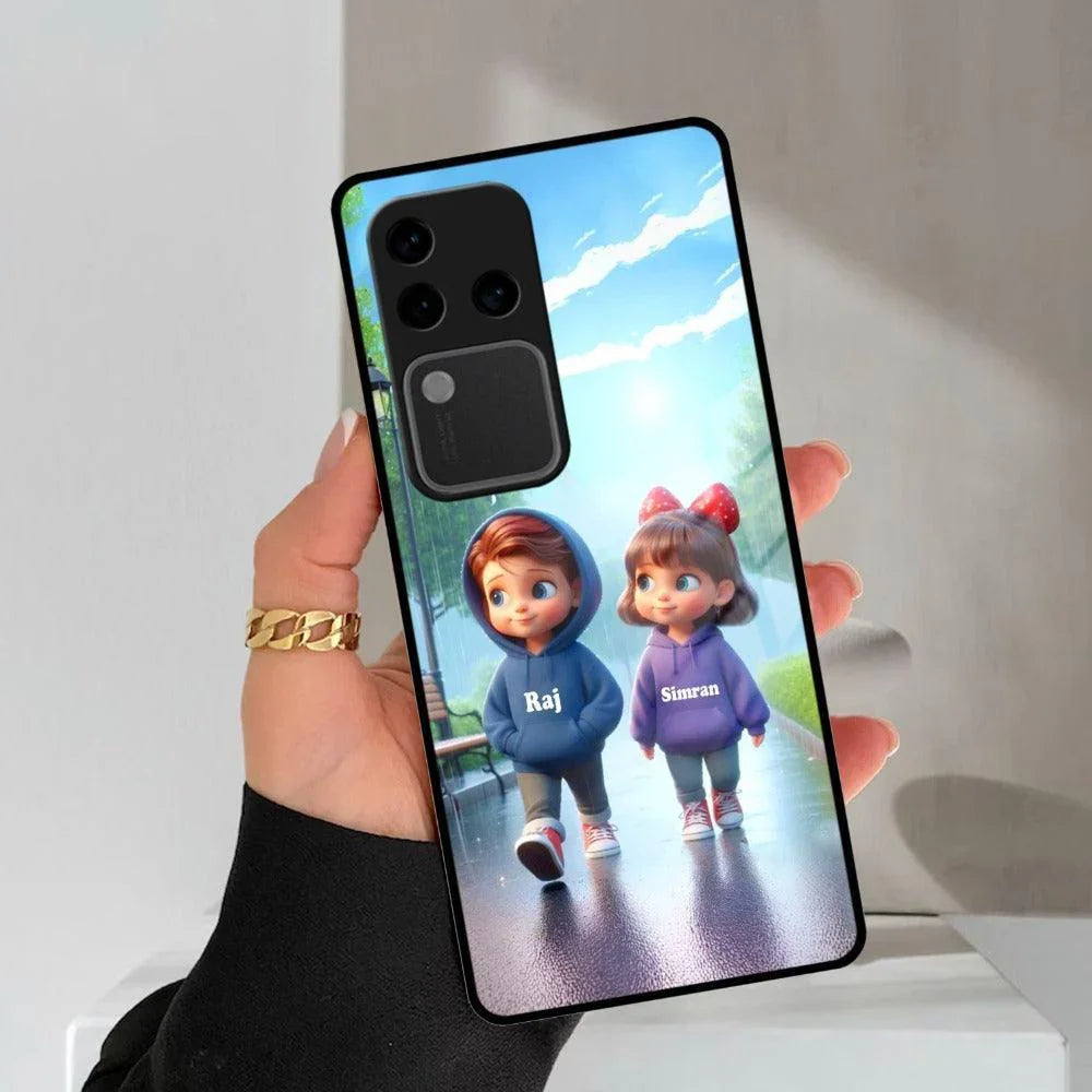 Couple Glass Case Cover For Vivo - ShopOnCliQ
