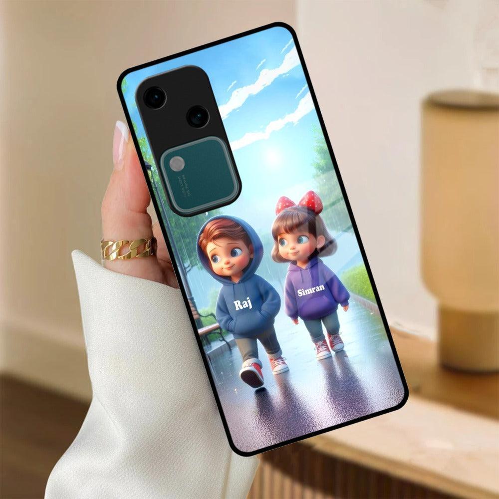 Couple Glass Case Cover For Vivo - ShopOnCliQ