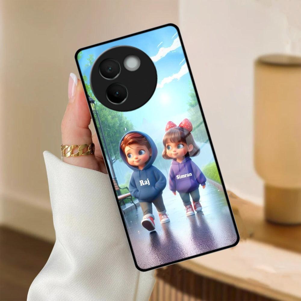Couple Glass Case Cover For Vivo - ShopOnCliQ