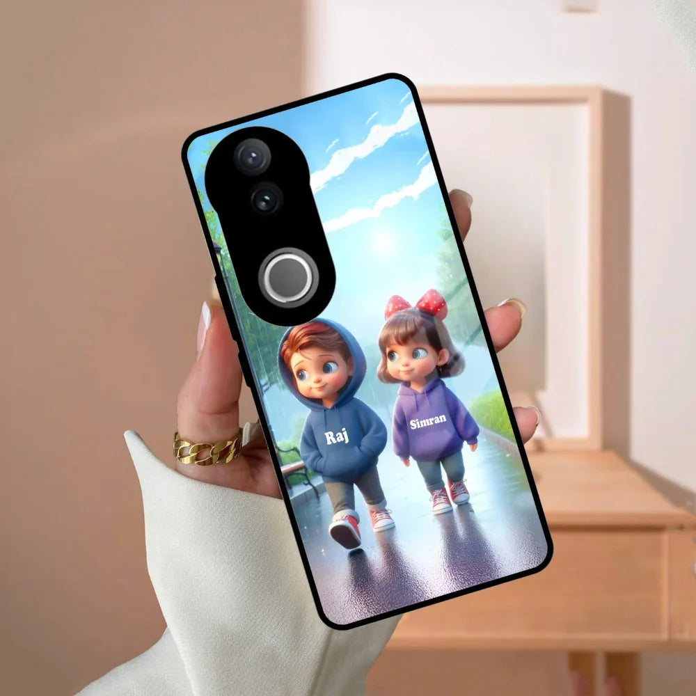 Couple Glass Case Cover For Vivo - ShopOnCliQ