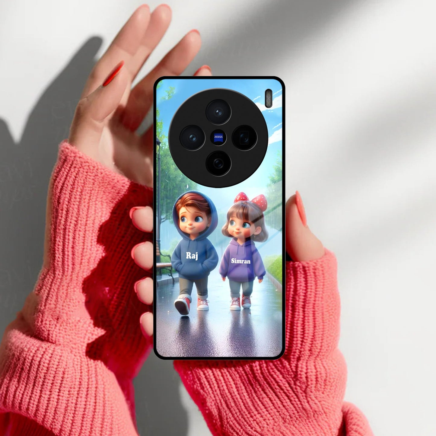 Couple Glass Case Cover For Vivo